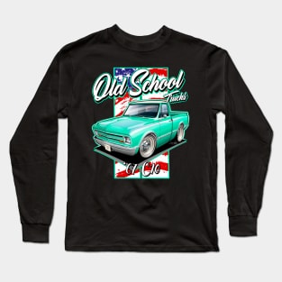 Cartooned 1967 Chevy C10 Truck Long Sleeve T-Shirt